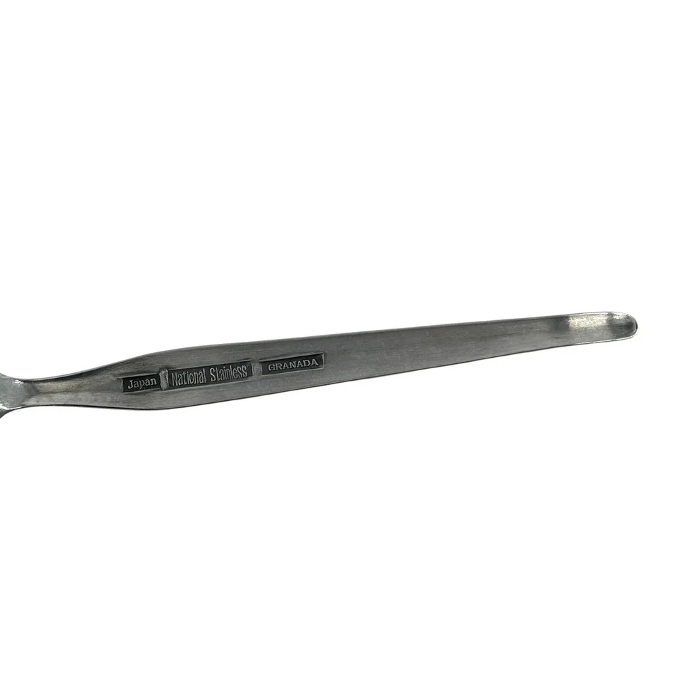 National Stainless Granada Sugar Spoon Shell Stainless Steel Japan Vintage